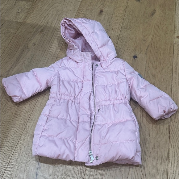 Baby Gap Warmest Puffer Jacket 12/18m frosted pink hooded cold control Max - Picture 1 of 6